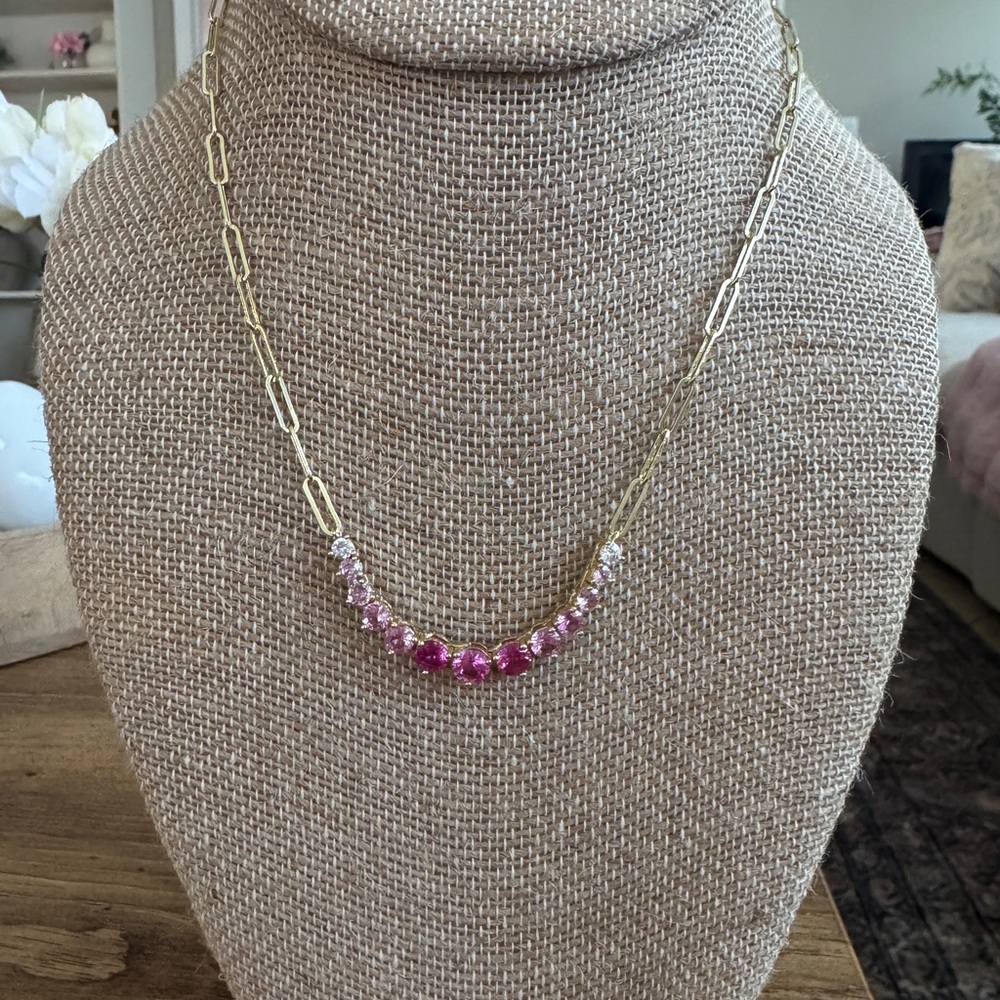 💜 Melinda  Maria Not Your basic Samantha Pink Graduated Necklace